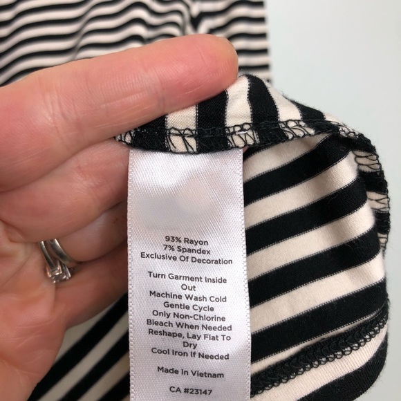 Talbots Tie Neck 3/4 Sleeve Striped Causal Shirt M - Picture 8 of 15